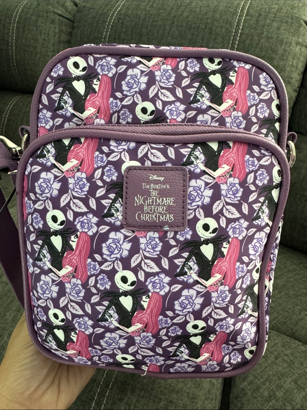 The Nightmare Before Christmas Purple Patterned Crossbody